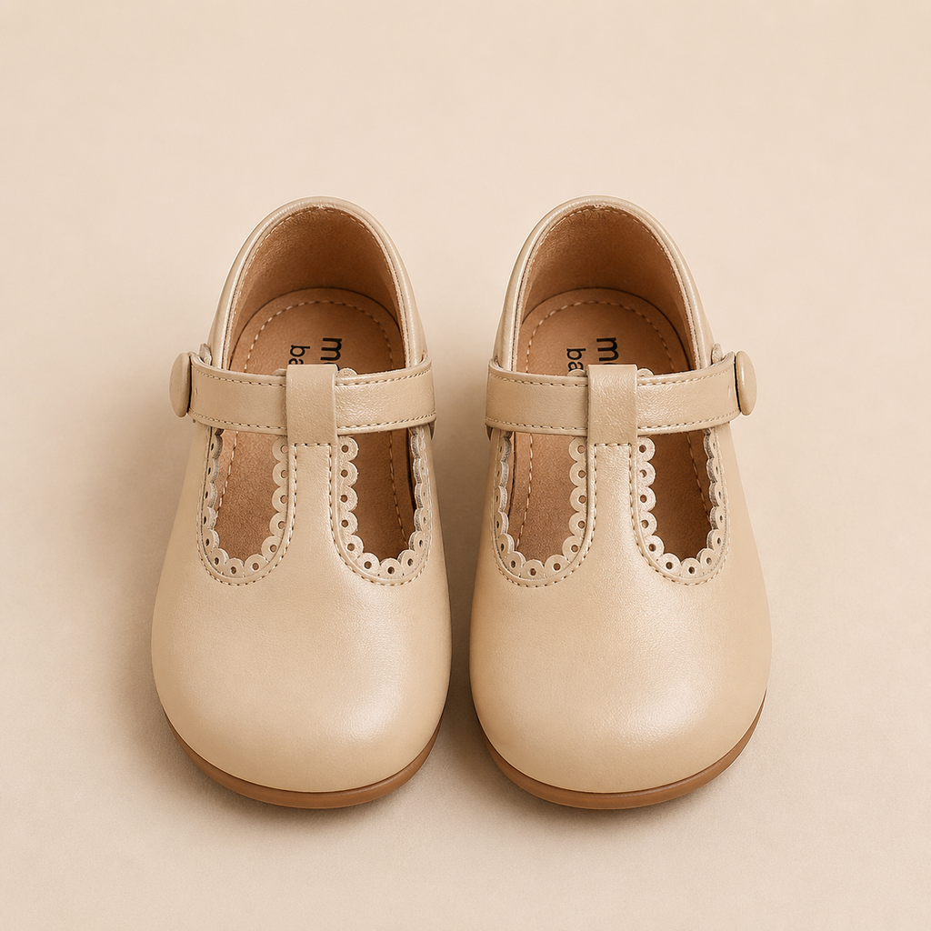 Ballerine fille simili cuir bride scratch festons cérémonie