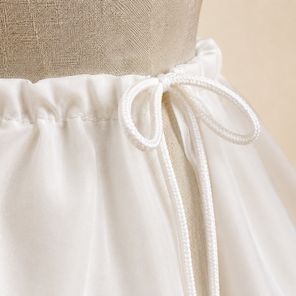 Jupon blanc fillette ajustable taille unique cérémonie 43-45 cm