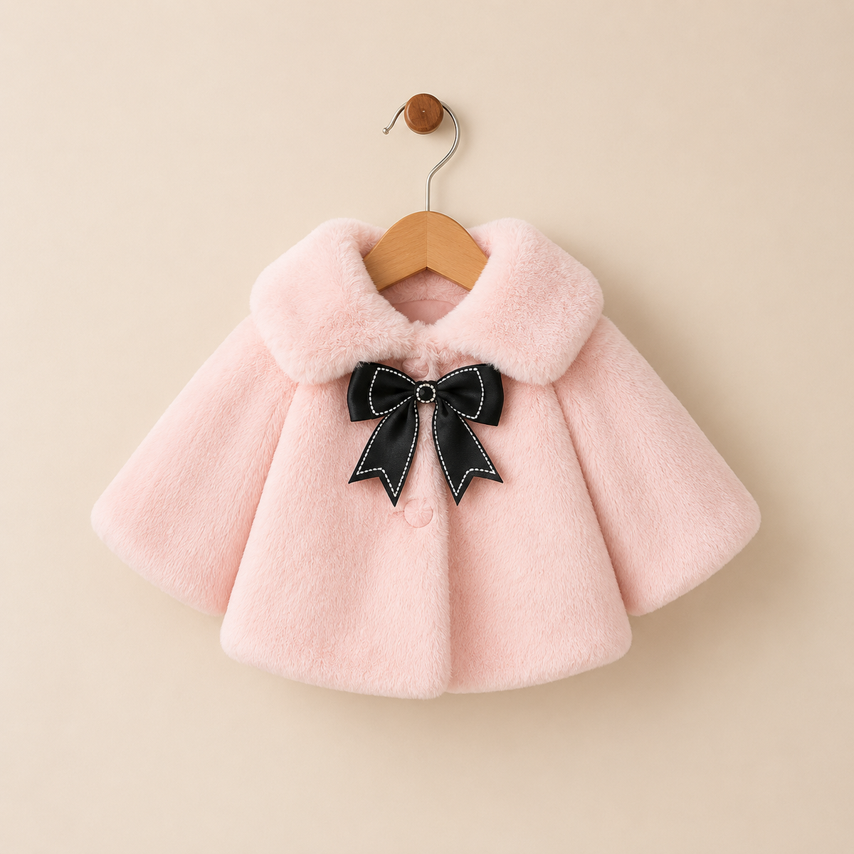 Boléro cérémonie fille fourrure synthétique nœud satiné 4 coloris