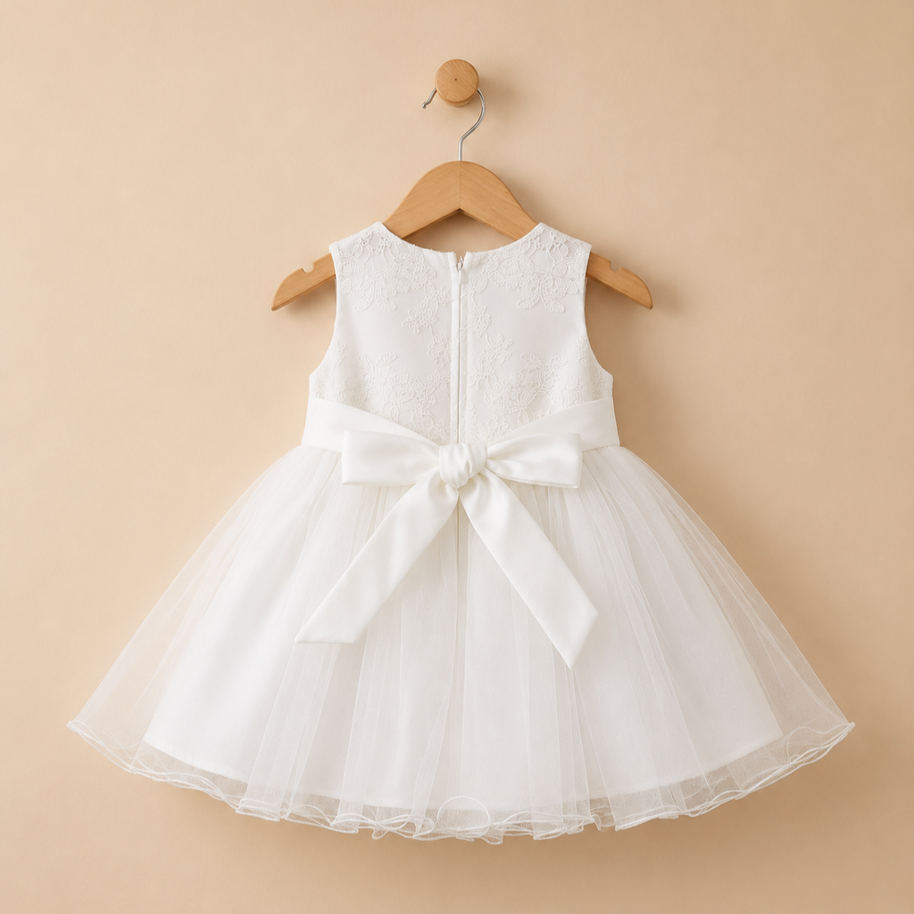 Ensemble robe et capelet dentelle bébé blanc baptême 2 pièces