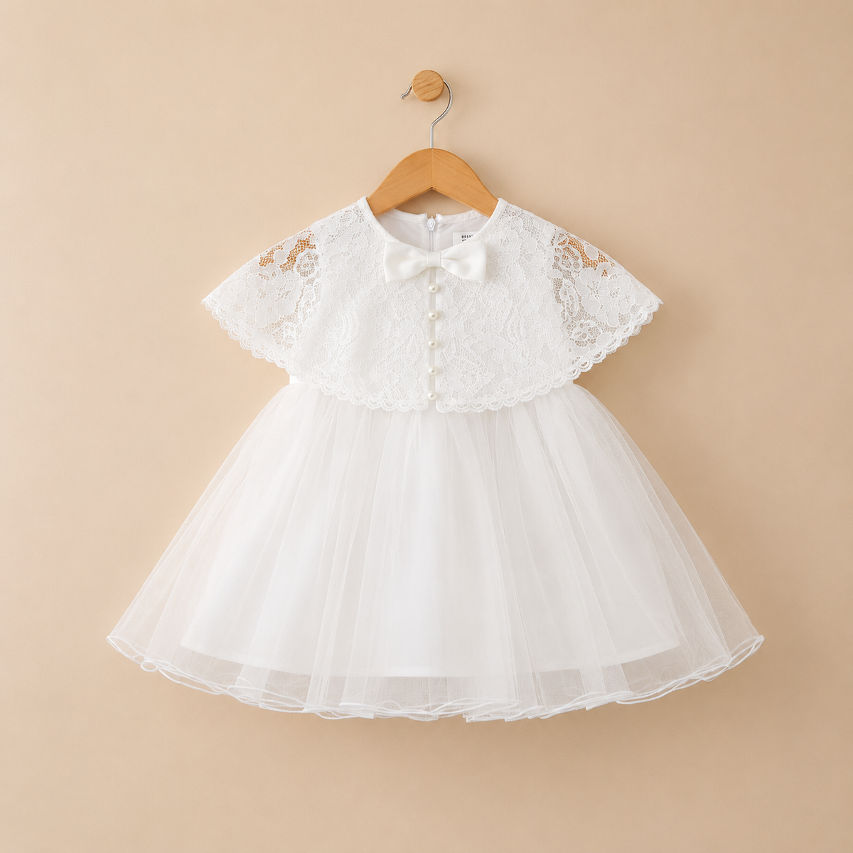 Ensemble robe et capelet dentelle bébé blanc baptême 2 pièces